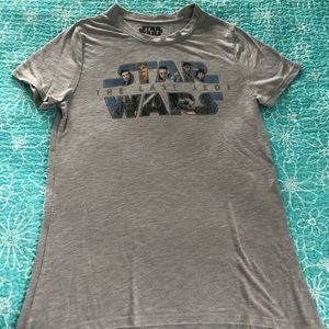 Star Wars Logo Grey/Gray T-Shirt (Womens Size M)